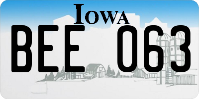 IA license plate BEE063