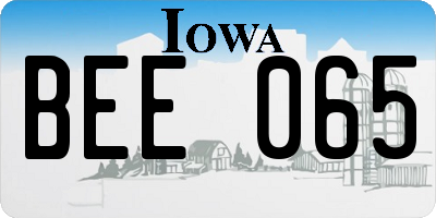 IA license plate BEE065