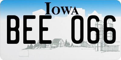 IA license plate BEE066