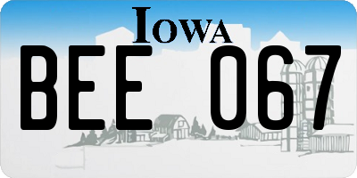 IA license plate BEE067