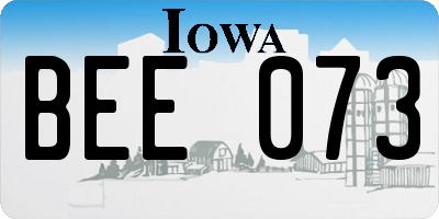 IA license plate BEE073