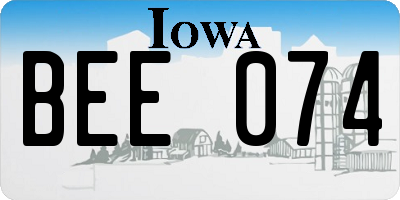 IA license plate BEE074