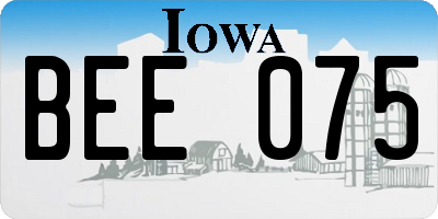 IA license plate BEE075