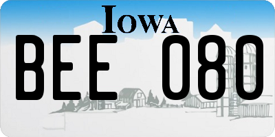 IA license plate BEE080