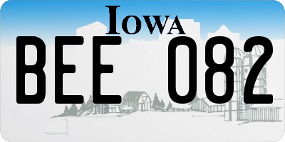 IA license plate BEE082