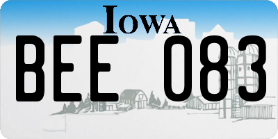 IA license plate BEE083