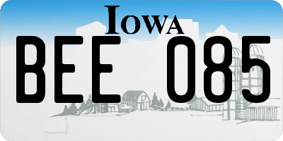 IA license plate BEE085