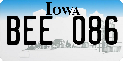 IA license plate BEE086