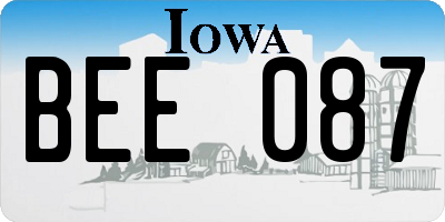 IA license plate BEE087