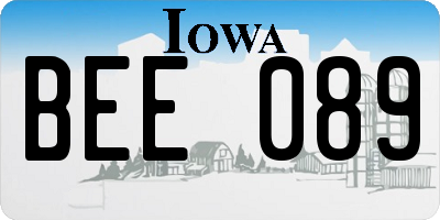 IA license plate BEE089