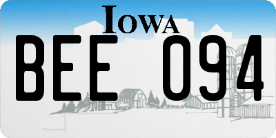 IA license plate BEE094