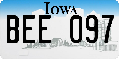IA license plate BEE097