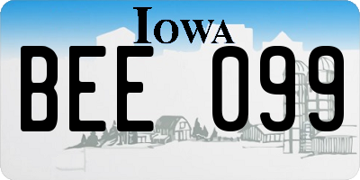 IA license plate BEE099