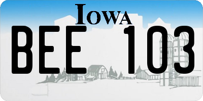 IA license plate BEE103