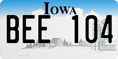 IA license plate BEE104