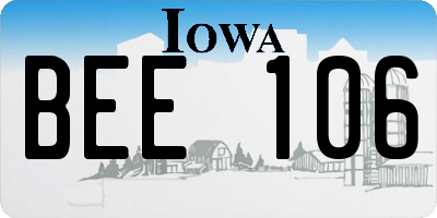 IA license plate BEE106