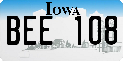 IA license plate BEE108