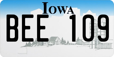 IA license plate BEE109