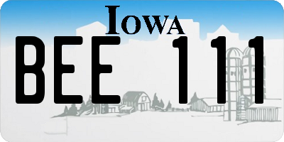 IA license plate BEE111
