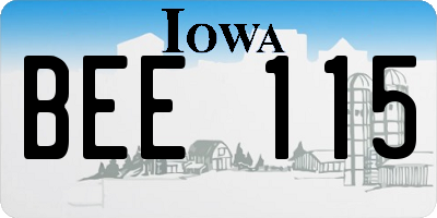 IA license plate BEE115