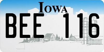 IA license plate BEE116