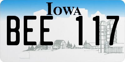 IA license plate BEE117