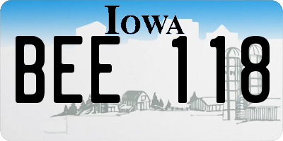 IA license plate BEE118