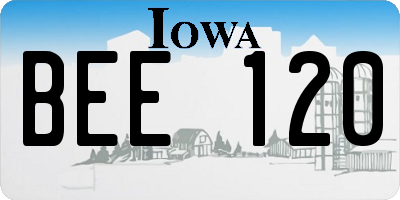 IA license plate BEE120