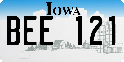 IA license plate BEE121