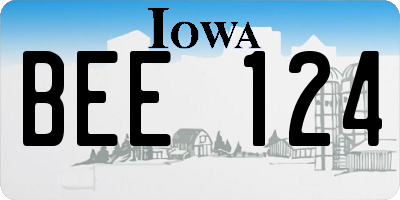 IA license plate BEE124