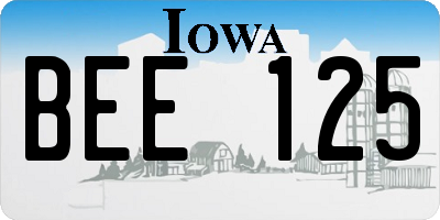 IA license plate BEE125