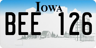 IA license plate BEE126