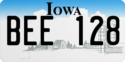 IA license plate BEE128