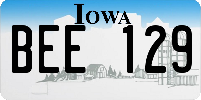 IA license plate BEE129