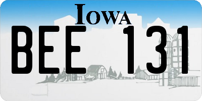 IA license plate BEE131