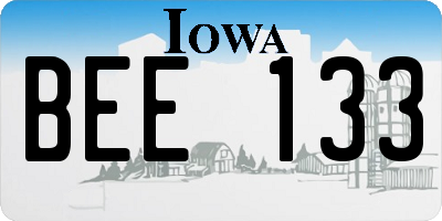 IA license plate BEE133