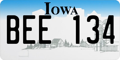 IA license plate BEE134