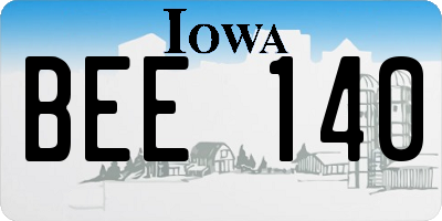 IA license plate BEE140