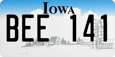 IA license plate BEE141
