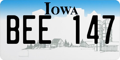 IA license plate BEE147