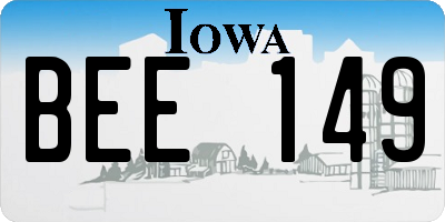 IA license plate BEE149