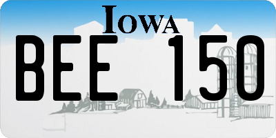 IA license plate BEE150