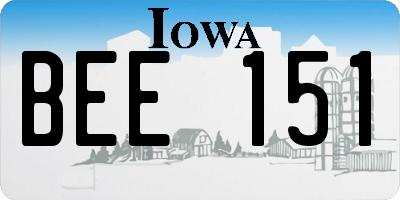 IA license plate BEE151