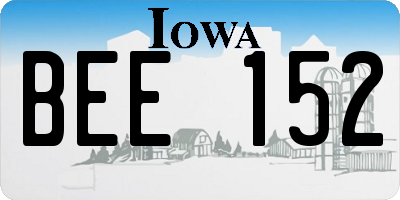 IA license plate BEE152