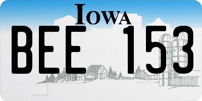 IA license plate BEE153