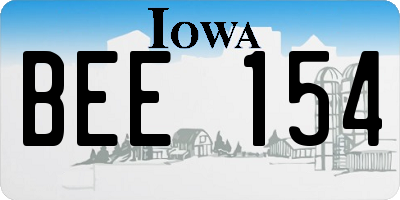IA license plate BEE154