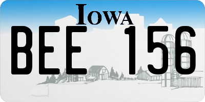 IA license plate BEE156