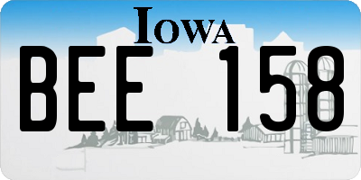 IA license plate BEE158