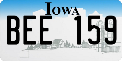 IA license plate BEE159