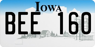 IA license plate BEE160